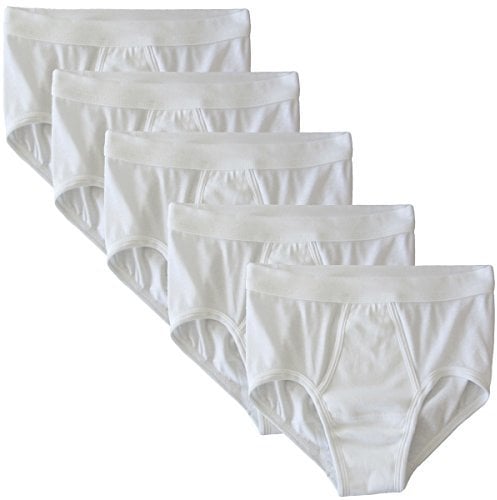 HERMKO 3240 Slip da uomo con patta, mutande con elastico, intimo bianco a coste lavabile ad alte temperature, 100% cotone ('stile classico') - confezione da 5 pezzi, Farbe:bianco, Größe Herren:7 (XXL)