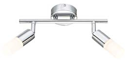 WOFI Deckenleuchte, 2-flammig Atkins 2 x LED / 5 W, 8 x 18 x 36 cm, 3000 k, 400 lm, Energieeffizenzklasse A+, chrom 7729.02.01.0000