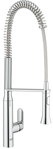 Grohe 32951000 K7 Semi-Pro Single-Handle Pull-Out Kitchen Faucet, Starlight Chrome
