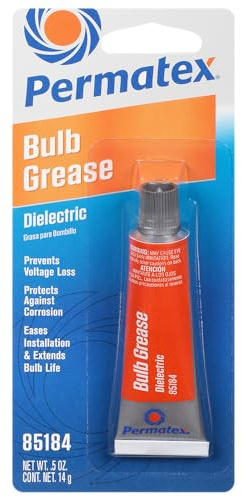 Permatex 85184 Bulb Grease, Increases Performance and extends life of bulbs, Prevents voltage Leakage,Protects electrical connections from Moisture and Dirt 1 x 14g
