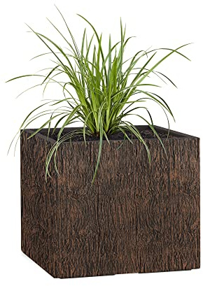 Pflanzwerk® Pflanzkübel Cube Wood Braun 45x55x55cm *Frostbeständig* *UV-Schutz* *Qualitätsware*