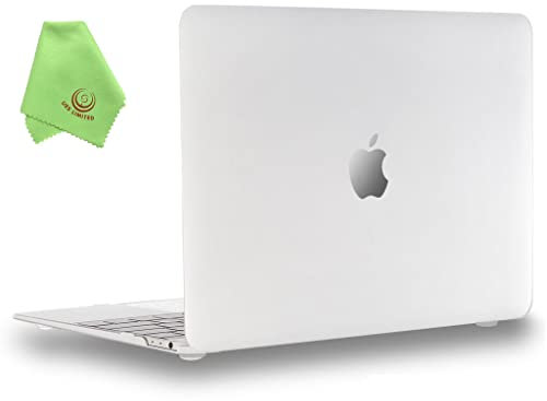 UESWILL Smooth Touch Matte Hard Shell Case Cover Compatible with MacBook 12 inch with Retina Display (Model: A1534) + Microfibre Cleaning Cloth, Clear
