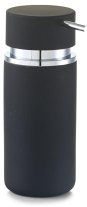 Zeller 18571 Seifenspender Rubber, Keramik, schwarz 0.1 x 6.6 x 16.5 cm