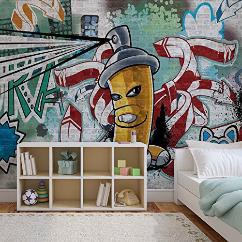 Graffiti 1397FW) Street Art Papier peint photo, Intissé (EasyInstall), XXXL - 416cm x 254cm