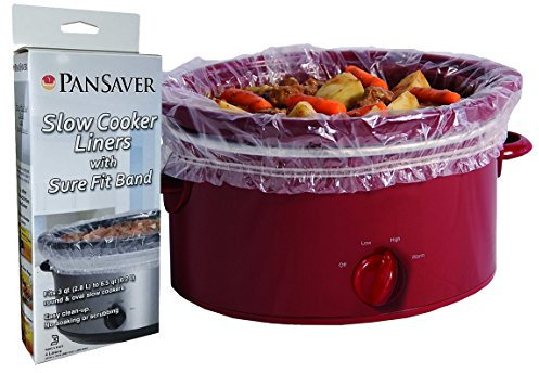 PanSaver 12 Pack Disposable Slow Cooker Liners Crockpot Liners Small Quart Cookers Liners with a Sure Fit Band - NSF approved, KOFK Certified Kosher