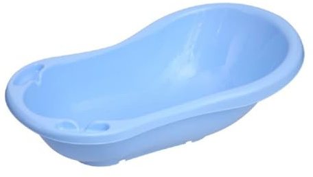Lorelli Babybadewanne mit Ablagefächer, 84 cm lang, ergonomische Form ab Geburt blau