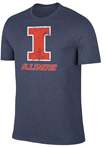 Campus Colors T-Shirt für Erwachsene, MVP, meliertes Logo, Illinois Fighting Illini, Blau, Größe L