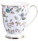 AWHOME Royal Bone China Coffee Mug Assorted Colors Tea Cup 11 oz (1, Flowers)