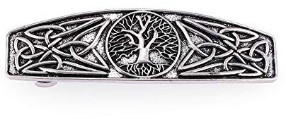 VASSAGO Antike keltische irische Knoten Dreifaltigkeit Triquetra Baum des Lebens Haarspange Haarnadel Geometrische Retro Haarspangen (antikes Silber, Stil 1)