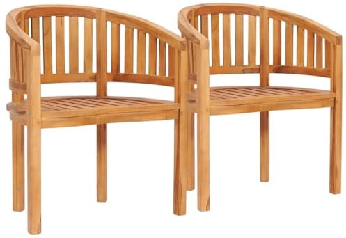 vidaXL Bananenstühle 2 STK. Massivholz Teak