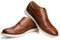 JITAI Men Oxfords Shoes Zapatos de Vestir Casuales para Hombres Zapatos de Moda Ligeros con Cordones, Marrón-02, 42 EU (9 UK)