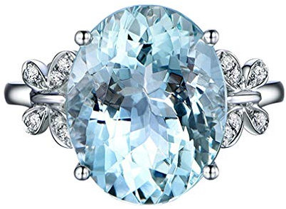 YAZILIND Platinbeschichteter Ring Blau Oval Topas Schmetterling Cubic Zircoin Statement Ehering Ringe Frauen Schmuck Geschenk 20.1