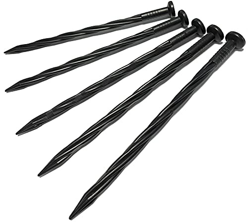 WOCHOLL Spirale Landschaftsverankerungsspikes, 20,3 cm, 60 Stück, Kunststoff-Garten-Spikes für Kunstrasen, Pflastersteine, Unkrautbarriere, Tischlerei, Zelt und mehr