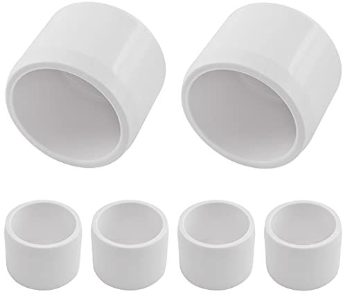 MARRTEUM 1 Inch PVC External End Cap Fitting for Greenhouse Shed / Garden Support Structure / Storage Frame, Furniture Build Grade SCH40 [Pack of 6]
