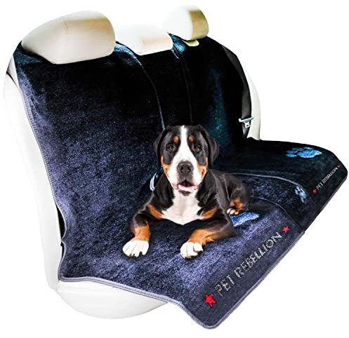 Pet Rebellion Dog Car Seat Cover Set | Universal, Absorbent, Non-Slip, Scratch Proof, Washable Slim Seat Carpet Set, Travel Car Seat Protector for Backseat