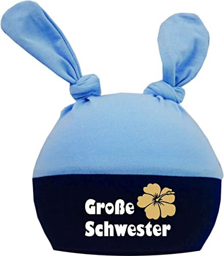 Kleiner Fratz Baby 2-Zipfelmütze Multicolor (hellblau-Navy) (Gr. 3 (KU: 53-57)) Nur schauen Nicht anfassen