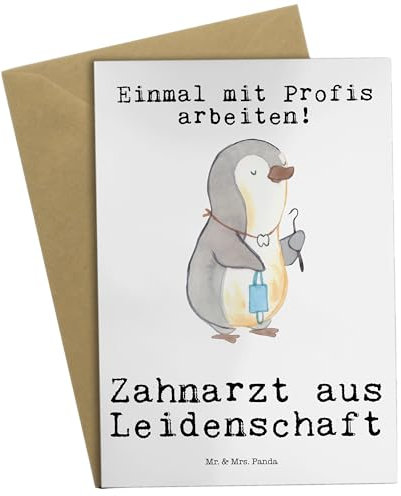 Mr. & Mrs. Panda Grußkarte Zahnarzt Leidenschaft - Geschenk, Rente, Danke, Hochzeitskarte, Glückwunschkarte, Geburtstagskarte, Einladungskarte,