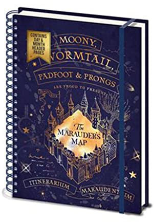 Pyramid Europe Harry Potter A4 Wiro Notizbuch und Tagebuch (Marauders Map Design) - Offizielles Lizenzprodukt