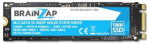 BRAINZAP 128GB M.2 NGFF SATA III SSD 6 GBit/s - 500MB/s Lectura 400MB/s Escritura Unidad de estado sólido