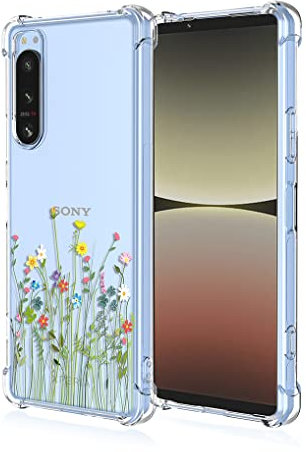 SEAHAI Hülle für Sony Xperia 5 IV, Bunte Schön Muster Ultra Dünn Transparent Handyhülle Weich Silikon TPU Bumper Stoßfest Case Schutzhülle - Reben