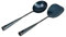 ZhenSanHuan Chinese Traditional HandMade Iron Spatula & Ladle Wok Tool Set,Long wok utensils (Ladle and Spatula Set, 32CM/12.6'')