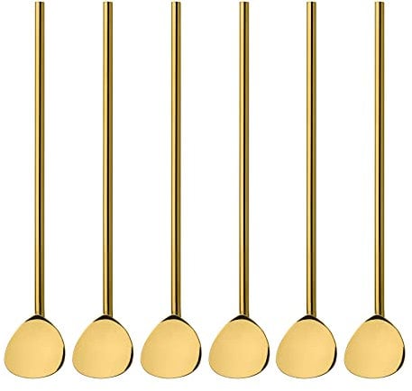 Cocktaillöffel mit Trinkhalm 6er Set, gold Coffee Culture Trinkhalm cilio