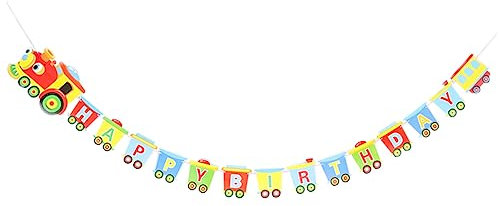 Amosfun Alles Zum Geburtstag Banner Girlande Zug Geburtstagsbanner Trainieren Ammer Für Kindergeburtstage Bahn Baby Polizeiauto