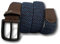 KARMA.DIEM Stretchgürtel Unisex Stoffgürtel Elastisch Flechtgürtel - Geflochtener und Elastischer Dehnbarer Gürtel für Damen und Herren (Medium, Blau & Schwarz)