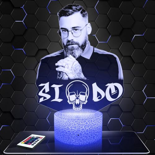 Lampephoto.fr - Sid 3D Lampe, Touch Nachtilcht, Deko Deutsch Rap Hip HoP. Geschenkidee Mann Frau objekt Sid Nachtlicht Erwachsene deko Zimmer, 3D Led Ilusion, 3D Led Illusion TOP