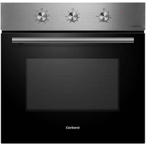 Corberó - Horno 65L | CCHM350MFX | Cristal Negro Perfil Inox | Hidrólisis | Multifunción con 8 Programas | Luz Interior | Fácil Limpieza | 3000W Potencia | Eficiencia Energética A, Negro
