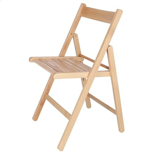 WELL HOME - Silla BAS en madera de haya, acabado en barniz, 43x47x79 cm