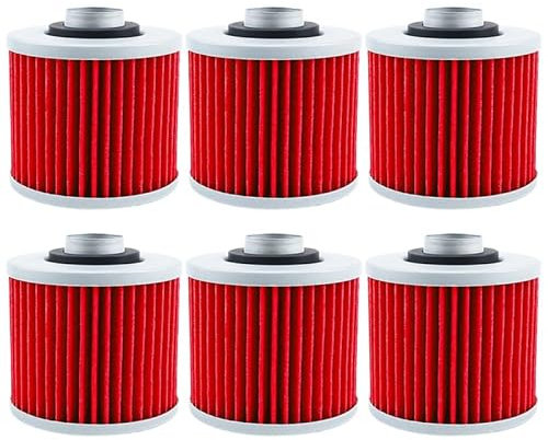 2/4/6 pezzi filtro olio moto for Yamaha XT250 XT400 XT500 XT600 for Tenere XT 600 E XT600Z XT660 XT660R XT660X XT660Z MT 03 660 (Color : Red-6 pcs)