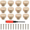 Wooden Drawer Knobs Cabinet Round Flat 12PCS Drawers in Wood Handles Cupboard Knobs Door Handle Kitchen Cupboard Handles KnobsChest of Drawers Woodens Door Knob Cupboards Wood Drawer-Knob 35mm/1.37''