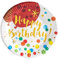 iewrtcin Piatti di carta Happy Birthday, 10 piatti per feste di compleanno, set di piatti per feste di compleanno da 17,8 cm, colori pastello, stoviglie per uomini, donne, bambini, ragazzi e ragazze,