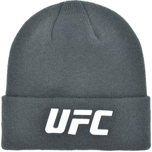 Concept One Unisex-Erwachsene UFC Bündchen Winter Strickmütze mit Logo Beanie-Mütze, Dunkelgrau, Einheitsgre