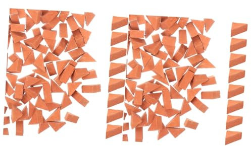BESTonZON 400stücke Miniatur Ziegelmodelle Für Sandtisch-Dekoration Maßstab Rote Dreieck- Für Kreative Und Gartenprojekte