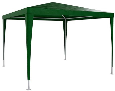 Gazebo 3x3 M Struttura In Acciaio Copertura In PE 110 gr/m² Impermeabile Idrorepellente Resistente Raggi Solari UV Tenda Ombrellone Per Fiere Pic Nic Campeggio Esterno Giardino Piscina (Verde)