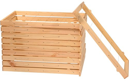 Luxus-Insektenhotels Holz-Rähmchen für Einraumbeute im 10er Set mit waagerechter Drahtung - Imkerei-Holz-Rahmen für Wabenbildung - Imker-Zubehör - 33 x 3 x 45 cm - Natur