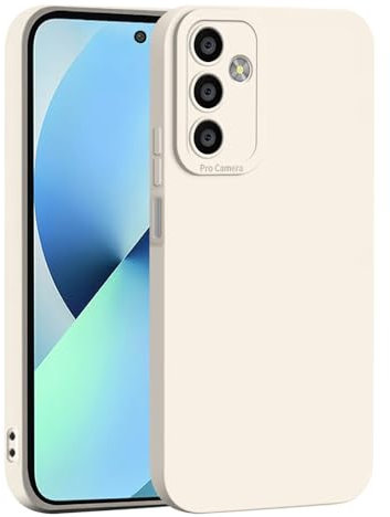ILING Liquido Silicone Cover per Samsung Galaxy A55 5G, Semplice Tinta Unita Morbido TPU Bumper Antiurto Antigraffio Custodia Ultrasottile Matte Elegante Case Cover (Bianco)