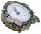 Alipis Klassenzimmer-Uhr Mini-tischuhr Im Vintage-Stil Emaille-Blumen-Design Geräuschlos für Den Schreibtisch oder Als Heimdekoration