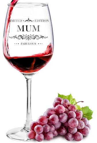 Tukeoo Gifts for Mum Grandma,350ml Glassware Wine Glass, Mum Christmas Gifts for Stepmum Women, Christmas Presents for Mothers Day Birthday Anniversary