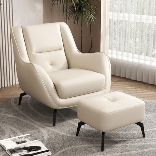 Lazy Sofa Einzelwohnung Balkon Schlafzimmer kleines Sofa Erwachsene Wohnzimmer Garten Innenhof Klappsofa Loungesessel mit Fußhocker Klappsessel D