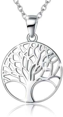 1 pièce collier arbre de vie, collier pendentif arbre de vie avec chaîne, pendentif arbre de vie en cristal d'argent sterling 925, cadeau de bijoux pour femmes filles