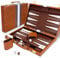 Lohofrnny Backgammon Set, 18 Klassisches Backgammon Koffer (18 Zoll, Braun)