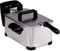BAKAJI Friggitrice da 3 Litri 2000 Watt con Temperatura Regolabile, Spia di Controllo e Corpo in Acciaio Inossidabile Facile da Pulire, Ideale per Cucina, Ristorante, Casa, Cestello Estraibile