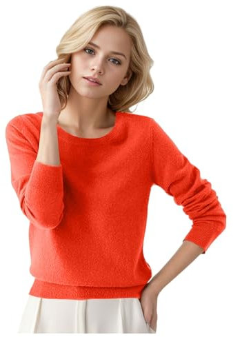 Pull Femme Automne Hiver Chaud Chic et Élégant Pull Fin Femme Manche Longue Col Rond Demi Saison Pullover Femme Tricoté Basic Doux Chandail Femme Leger Simple Uni Vintage (01#Rouge, XXL)
