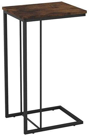 URBNLIVING C Shaped Side End Table for Coffee, Snacks, Living Room, Bedside, Under Sofa - Metal Frame with Easy-Clean MDF Top - Compact Table for Small Spaces - Ideal for Bedroom, Lounge, or Kitchen