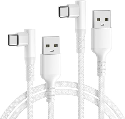 BASESAILOR Cavo Carplay per iPhone 16 15 Pro Max, Cavo USB a USB C, Cavo di Ricarica Tipo C con Angolo Retto per AirPods 4, iPad 10 Air 5 Mini 7 6, Note 21 20 10, S24 S23 S22 Ultra, 3.3FT/2Pack