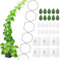 Kettenspalier für Kletterpflanzen, 18 Stück Pflanzenrankenstütze Rankhilfe DIY, Kettenspalier für Kletterpflanzen mit 10 Stück Pflanzenklammer 4 Stück Haken für Ranken Pothos Indoor Outdoor