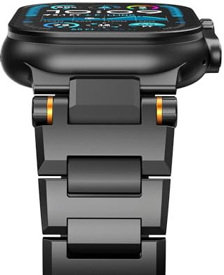 Correa de Metal para Apple Watch Ultra 2/Ultra/Series 10/9/8/7/6/5/SE, 49mm/46mm/45mm, Cierre Magnético, Acero Inoxidable (Negro, 44mm/45mm/46mm/49mm/42mm(Series 3 2 1))